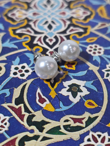 گوشواره استیل میخی طرح مروارید