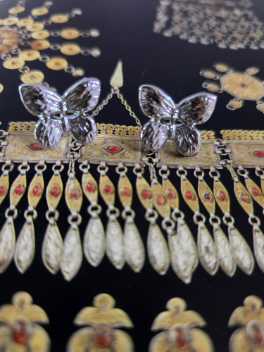 گوشواره استیل پروانه میخی