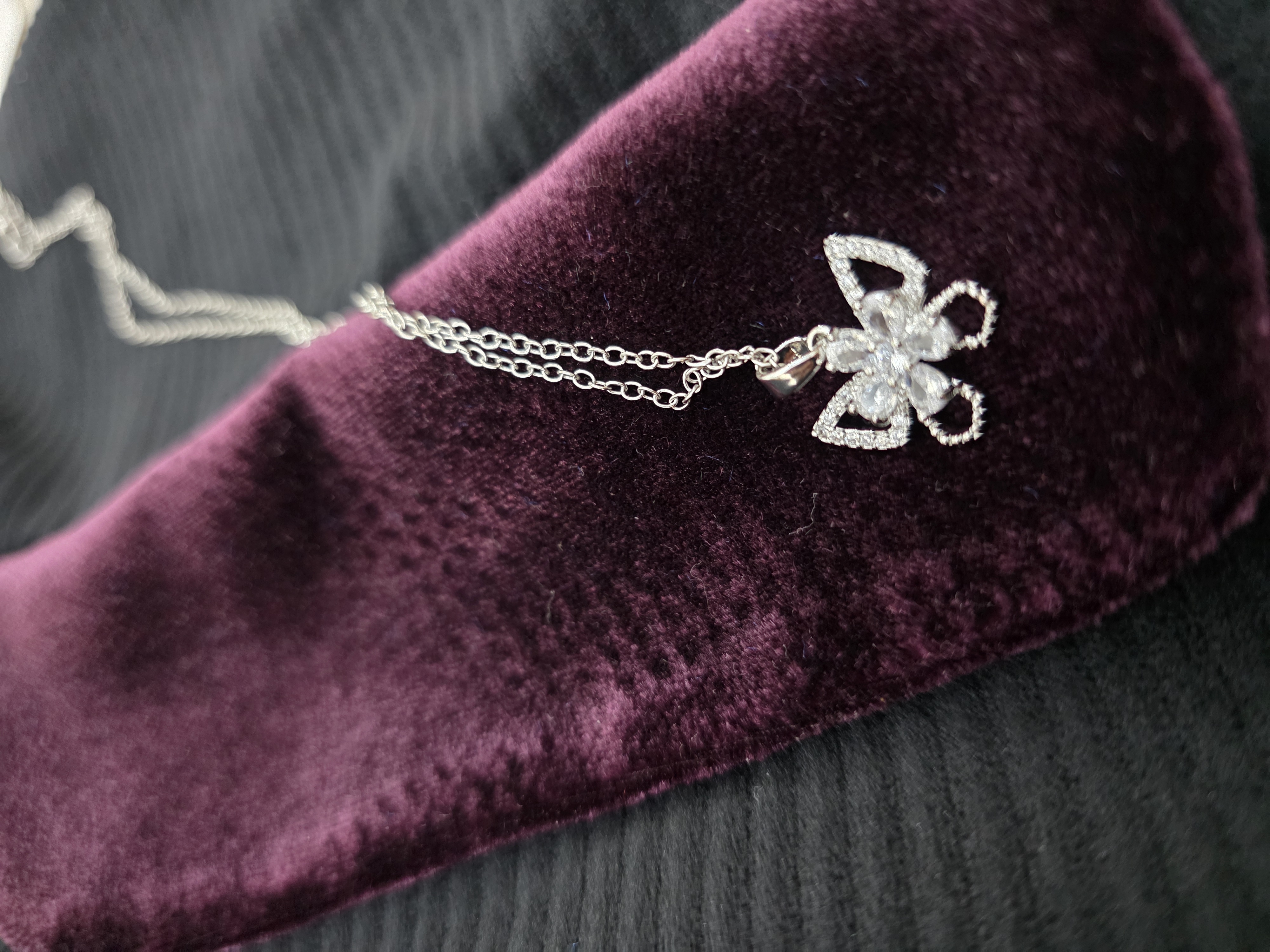 گردنبند استیل نگین دار پروانه 🦋