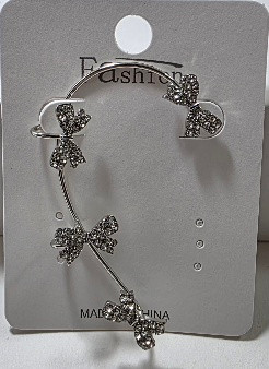 گوشواره ایرکاف پاپیون نقره ایی