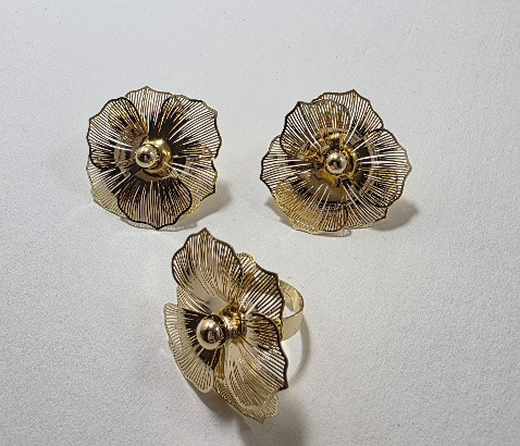 نیم ست توری گوشواره و انگشتر